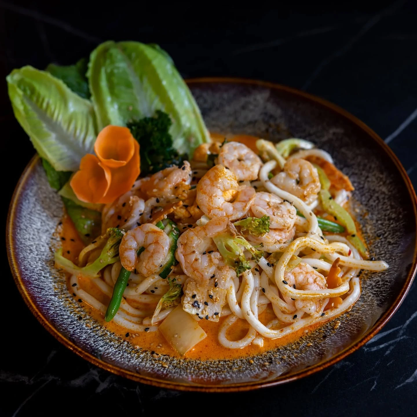 Udon s krevetami